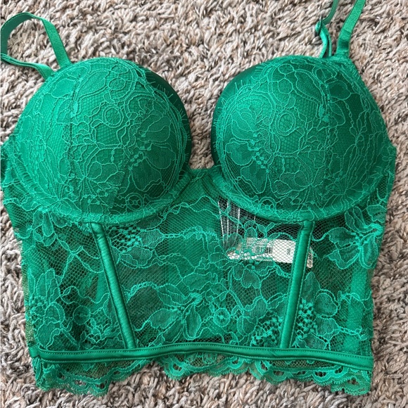 Green Lace push up Bralette - Picture 1 of 3
